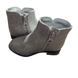 Cat&Jack Toddler Silver Glitter Ankle Boots 5K